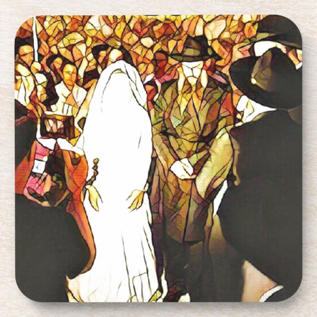 Hassidic Wedding Beverage Coaster (Front)