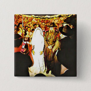 Hassidic Wedding Pinback Button