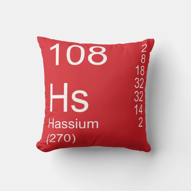 Hassium Throw Pillow (Front)