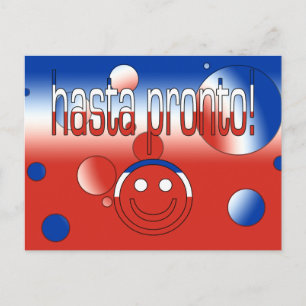 Hasta Pronto! Chile Flag Colors Pop Art Postcard