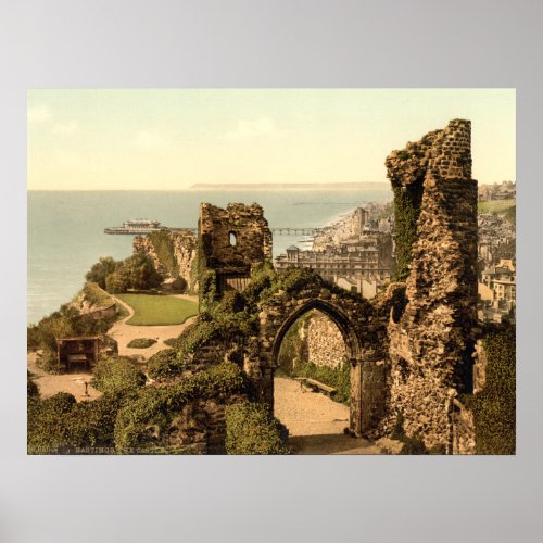 Hastings Castle Hastings Sussex England Poster