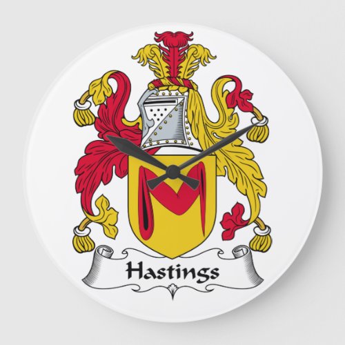 Hastings Family Crest Large Clock