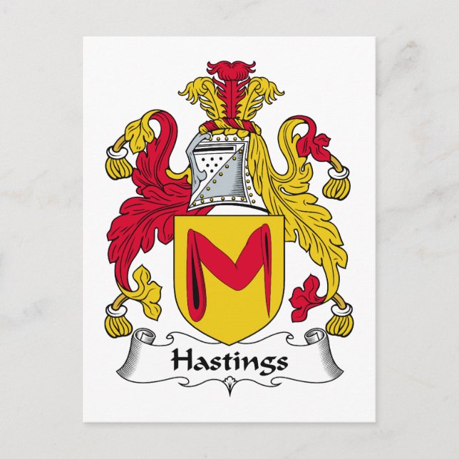 Hastings Family Crest Postcard (Front)