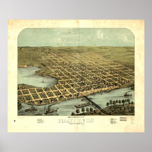 Hastings Minnesota 1867 Poster