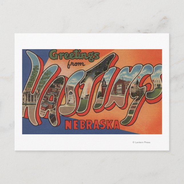 Hastings, Nebraska - Large Letter Scenes Postcard (Front)