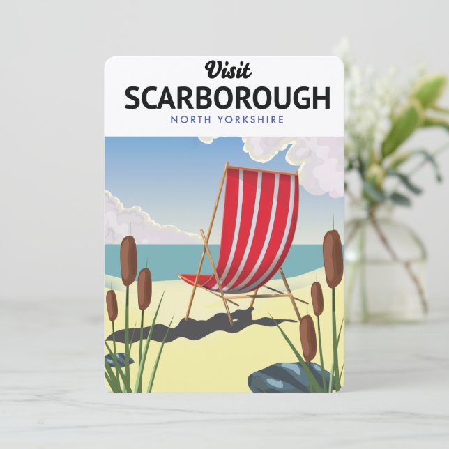 Hastings North Yorkshire seaside poster. Invitation (Standing Front)