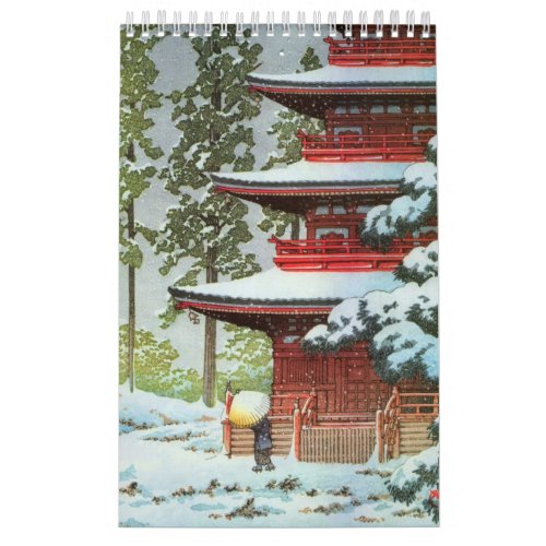 Hasui Kawase Winter Scene Calendar