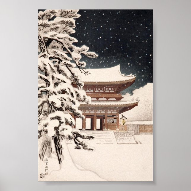 Hasui Kawase Winter Scenery Poster Print (Front)
