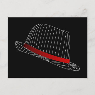 hat-158569 GANGSTER STYLE HATS FASHION BLACK WHITE Postcard