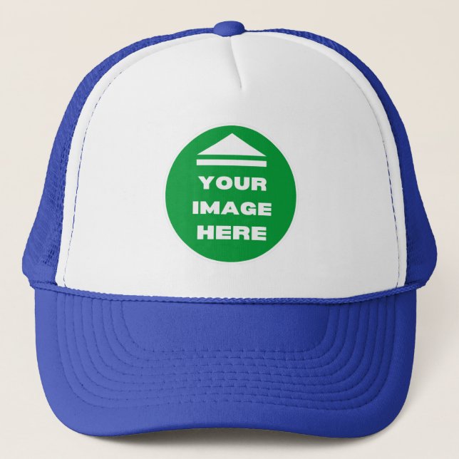 Hat - Add Your Image - Royal - Personalized  (Front)