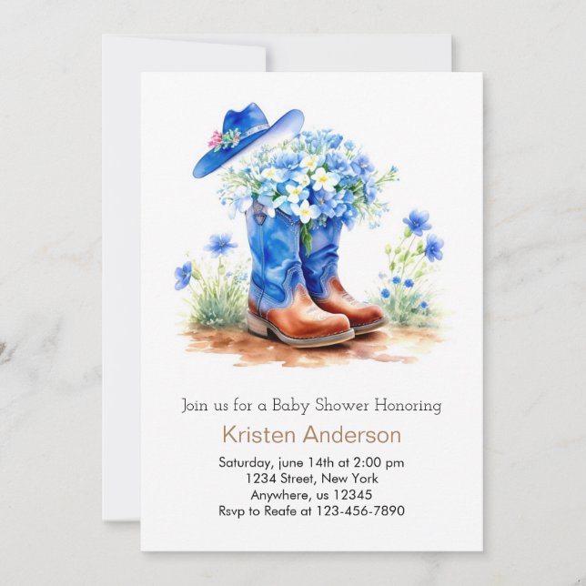 Hat and Boots Wild West Baby Shower Invitation (Front)