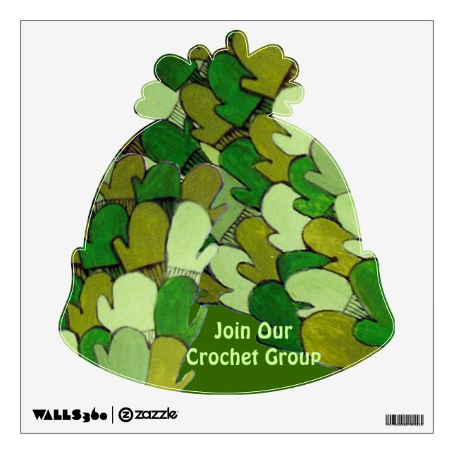 Hat and Mitten Crochet Group wall decal (Front)