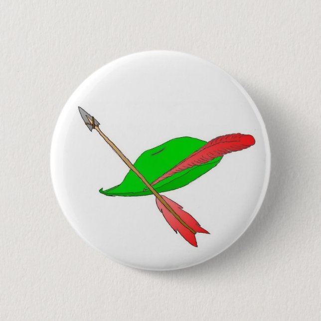 Hat & Arrow Pinback Button (Front)