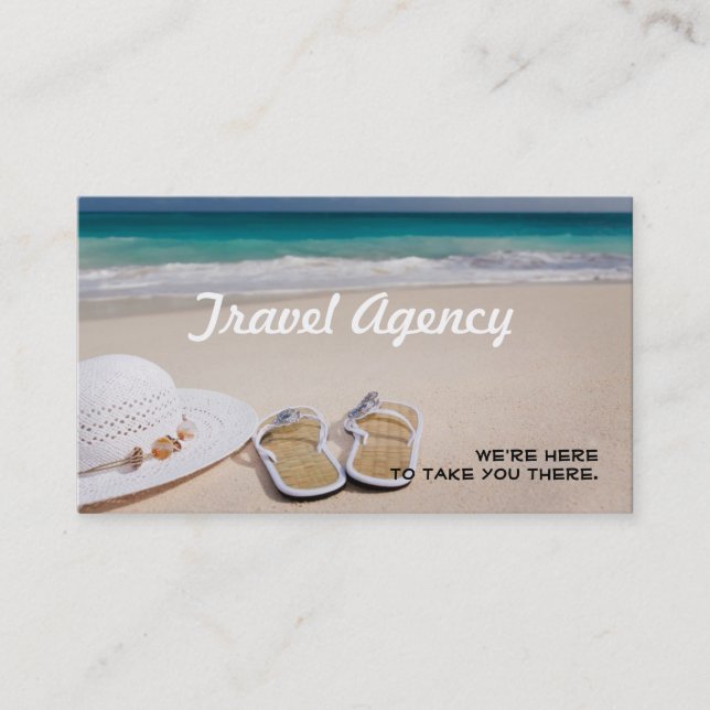 Hat Beach Travel Agent Agency Business Card (Front)