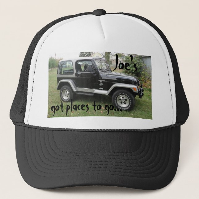 Hat Black and Gray Customized Jeep Cap (Front)