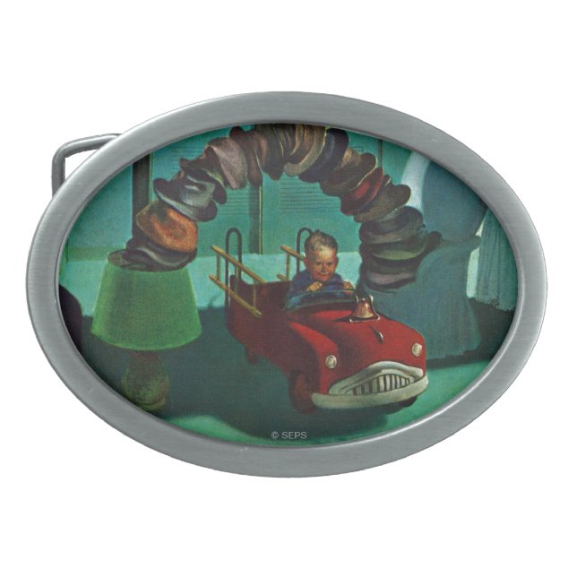 Hat Bridge Oval Belt Buckle (Front)