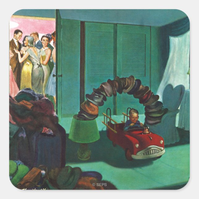 Hat Bridge Square Sticker (Front)