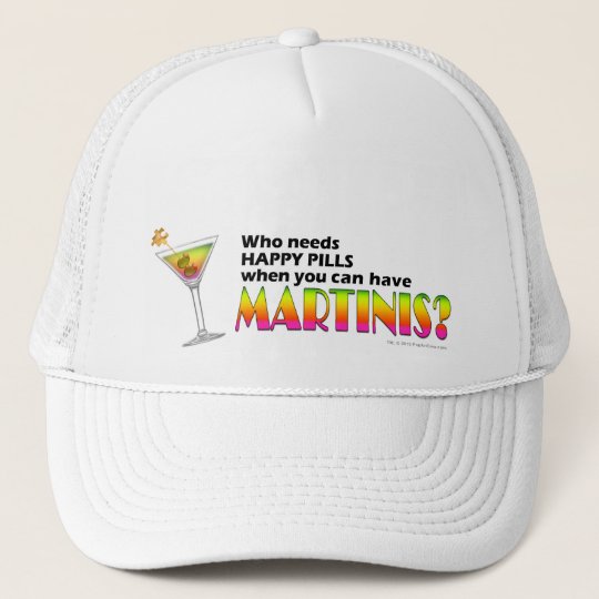 Hat, Cap - Martinis v. Happy Pills