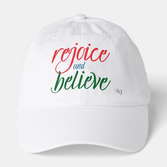 Hat (Cap) : Rejoice and Believe (white) (Front)