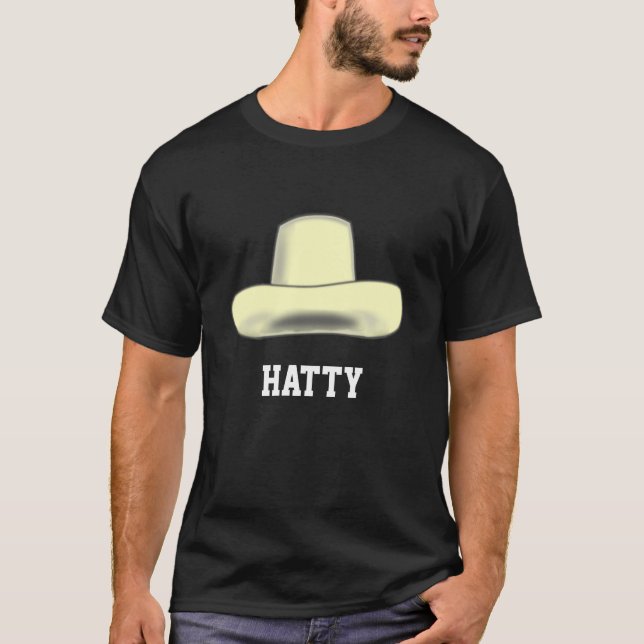 Hat cartoon image & editable text T-Shirt (Front)