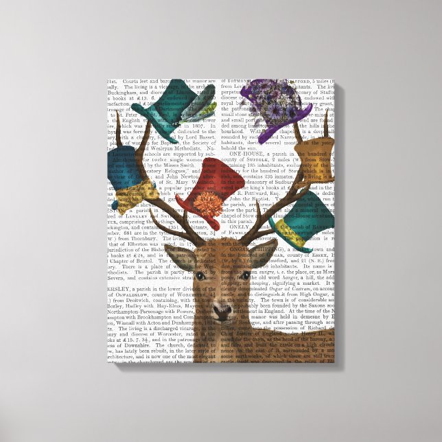 Hat Collector Deer Canvas Print (Front)