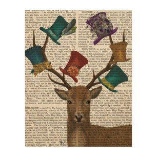 Hat Collector Deer Wood Wall Art