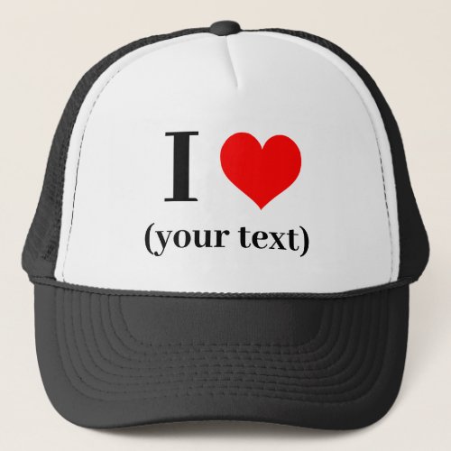 Hat Custom I heart your text _ 