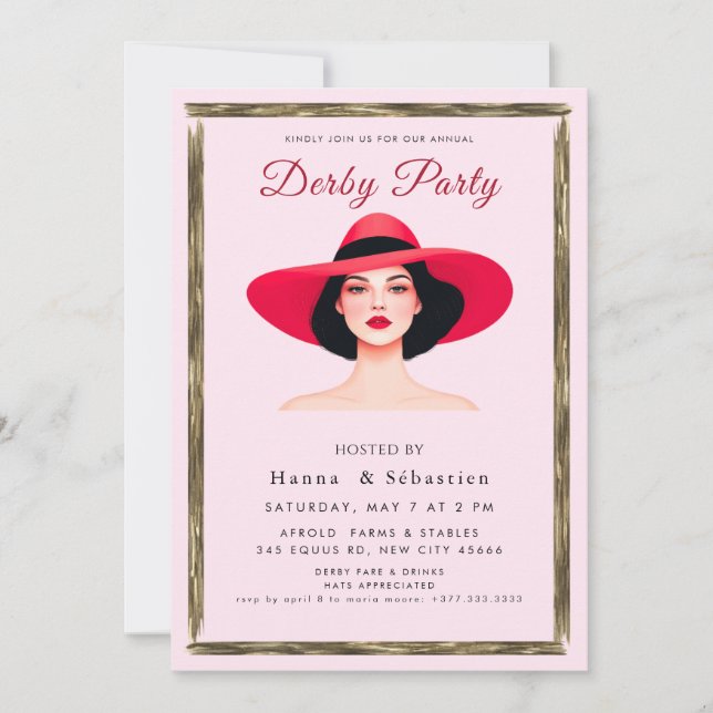  Hat Derby Party Invitation (Front)