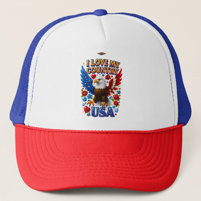 Hat Design: I Love My Country - USA (Front)
