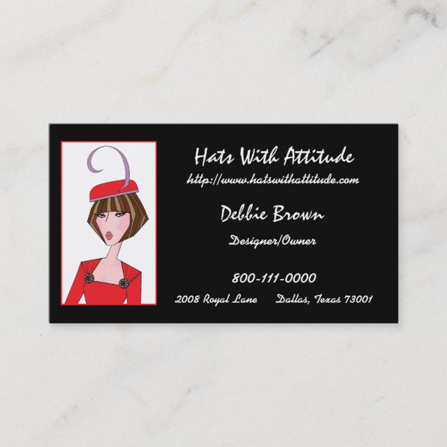 Hat Designer/ Millinery Business Cards (Front)