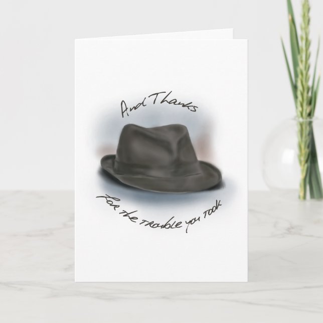 Hat for Leonard 1 Letterpress Thank You Card (Front)