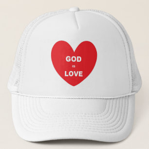 Hat God Is Love Red Heart