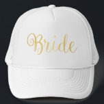 Hat - Golden Bride<br><div class="desc">Hat with Bride Text & Heart. Choose your own color.</div>