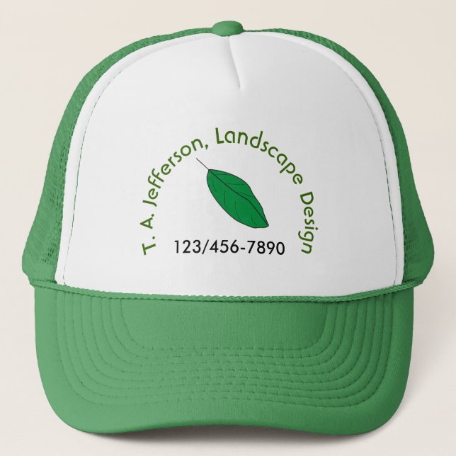 Hat - Green Leaf with Curved Text (Front)