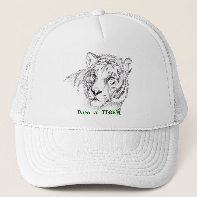 hat, I'am a TIGER Trucker Hat (Front)