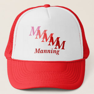 Hat - Name and Stepped Monogram (reds)