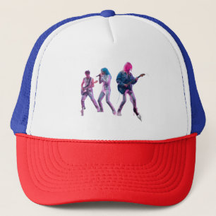 Hat Neon Synth Rock Band Retro Concert Trucker Hat