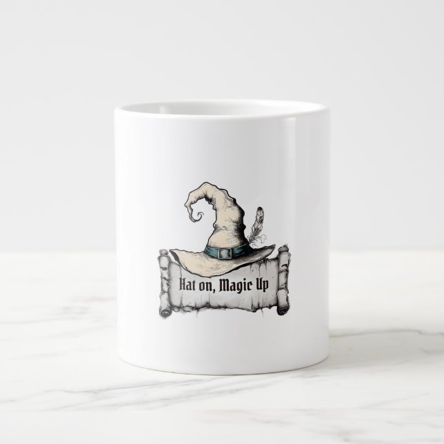 Hat on, Magic up Giant Coffee Mug (Front)