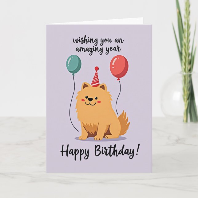 Hat Puppy Celebration Card (Front)