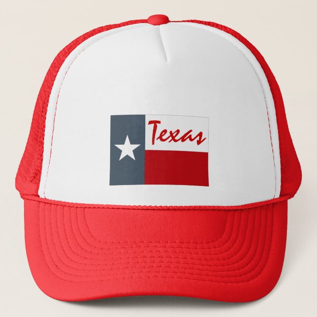 Hat Red Denim White Texas The Lone Star State (Front)