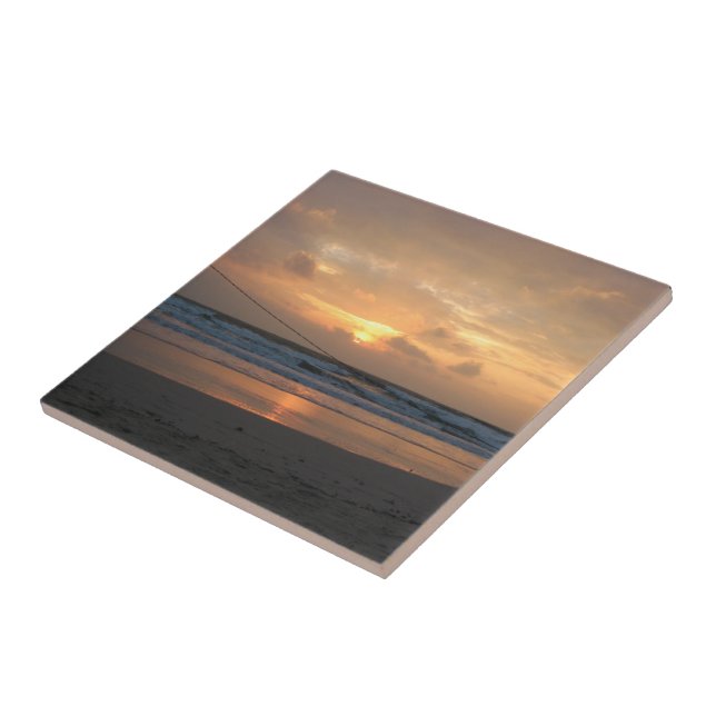 Hat Rin Beach Sunrise ... Koh Phangan, Thailand Tile (Side)