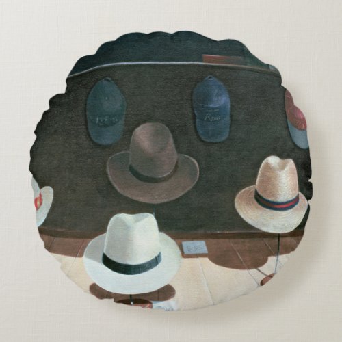 Hat Shop 1990 Round Pillow