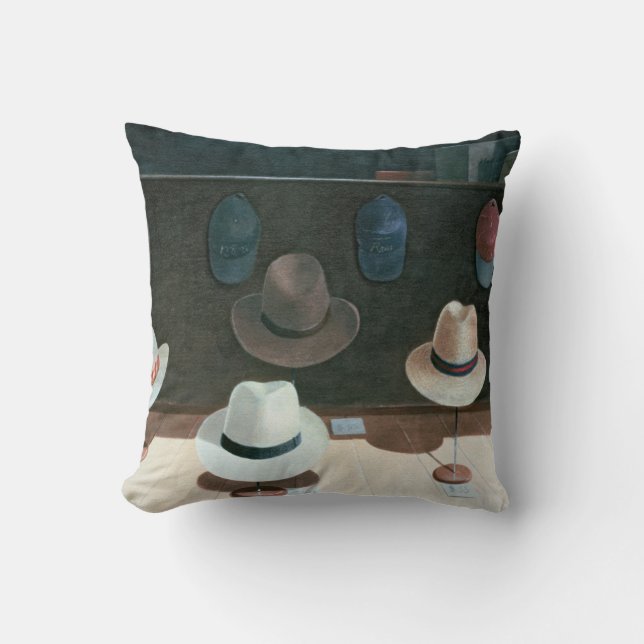 Hat Shop 1990 Throw Pillow (Front)