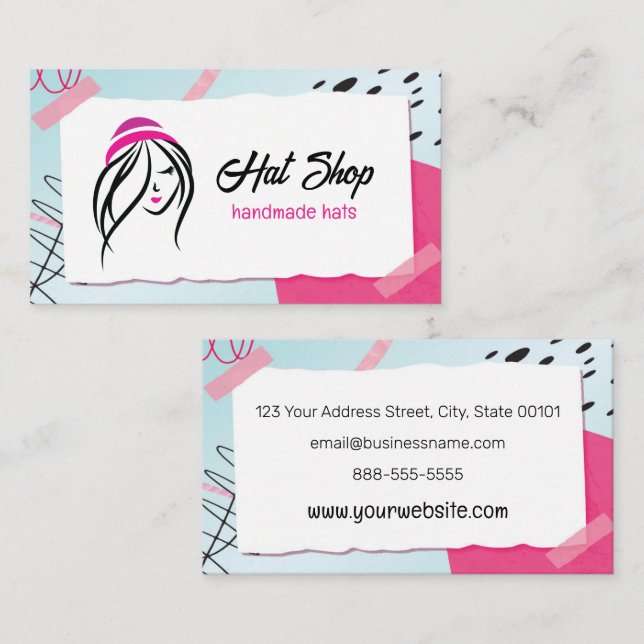 Hat Shop for Women Business Card (Front/Back)