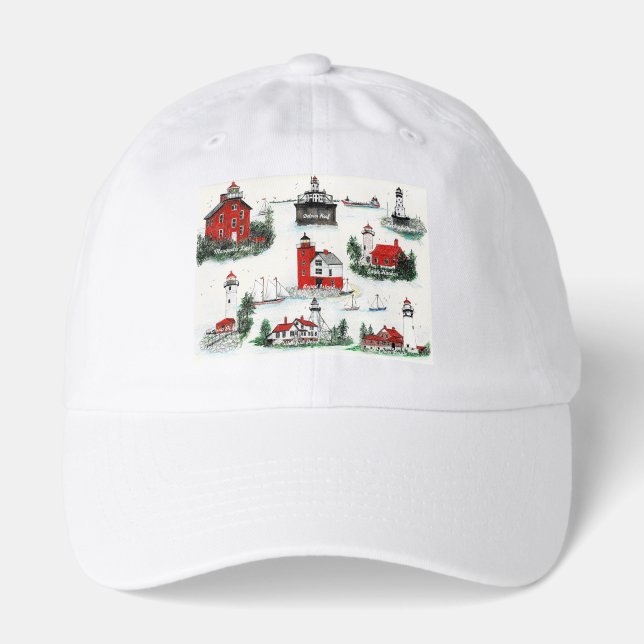 HAT SHOWING NORTHERN LAKE HURON LIGHTHOUSES (Front)