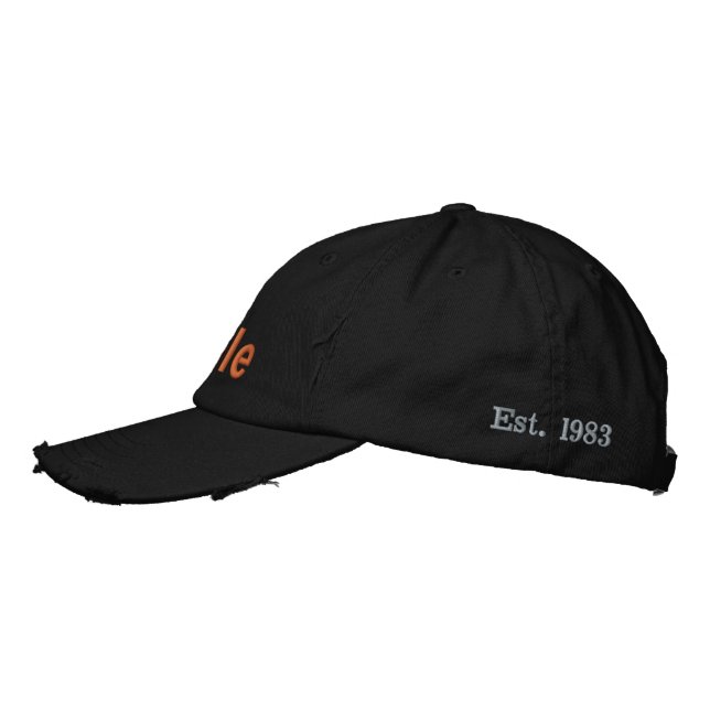 Hat, Side Text Embroidered Baseball Cap (Left)