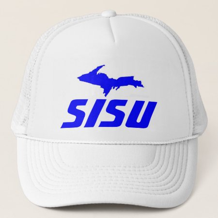 Hat~ Sisu Finnish Heritage & Upper Peninsula Of Mi Trucker Hat