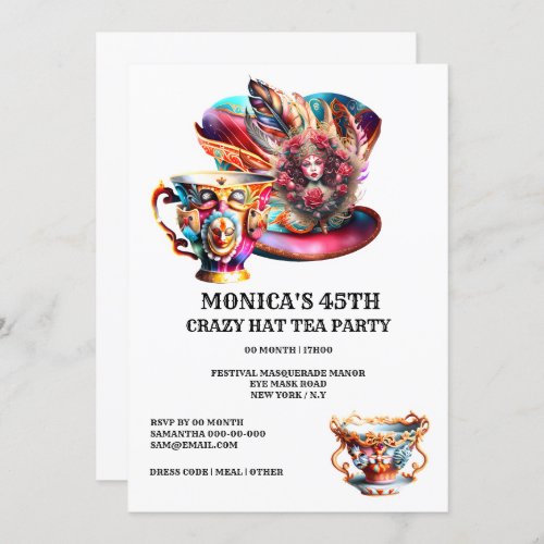 Hat tea party festival masquerade feather ladies  invitation