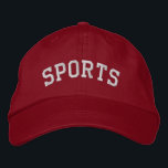 Hat that says SPORTS<br><div class="desc">This is the perfect hat for both lovers and haters of sports. It's perfect for the super fans or the sports illiterate. Funny hat; humor; sarcasm; sarcastic</div>