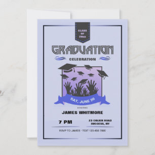 Hat Toss Graduation Invitation